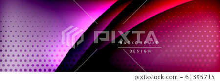 Flowing waves with 3d shadow effects and fluid gradients. Dynamic trendy abstract background. Vector Illustration 61395715