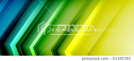 Arrow lines, technology digital template with shadows and lights on gradient background. Trendy simple fluid color gradient abstract background with dynamic straight shadow lines effect 61395765