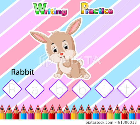 Worksheet Writing practice alphabet R for Rabbit of illustration Worksheet Writing practice alphabet R for Rabbit of illustration 61396018
