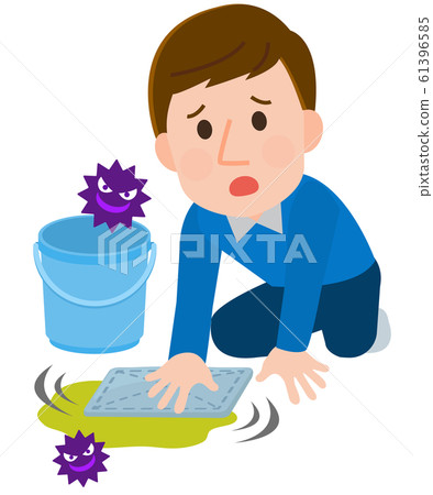 諾如病毒家庭感染清潔男人圖 61396585