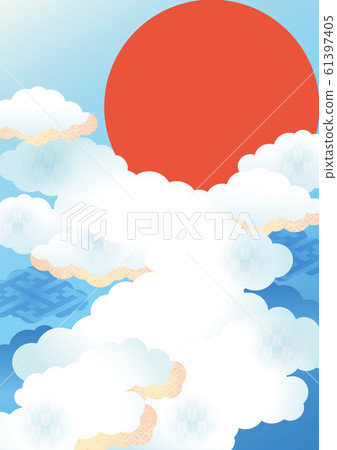 Background material (sky, clouds, sun) 1-1 Background material (sky, clouds, sun) 1-1 61397405