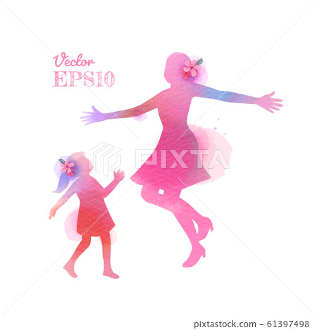 Happy mother's day. Side view of Happy mom with Happy mother's day. Side view of Happy mom with 61397498