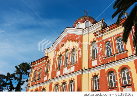 New Athos, Abkhazia, January 01, 2020. Facades of 61398162