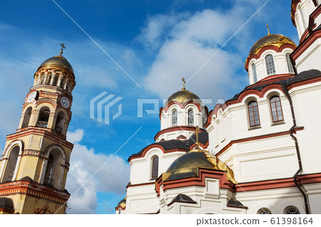 New Athos, Abkhazia, January 01, 2020. Facades of 61398164