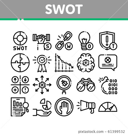 Swot Analysis Strategy Collection Icons Set Vector 61399532