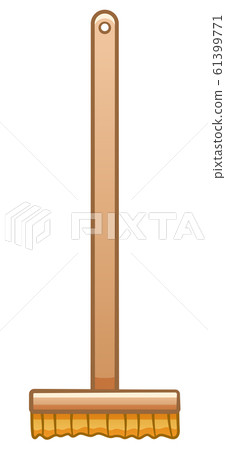 Cartoon isolated mop with brush for cleaning on Cartoon isolated mop with brush for cleaning on 61399771
