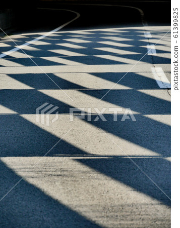 Road in black and white mosaic pattern 61399825