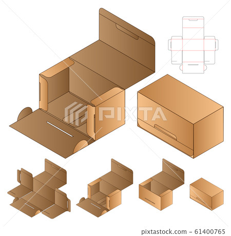 Paper Bag packaging die cut template design. 3d mock-up Paper Bag packaging die cut template design. 3d mock-up 61400765
