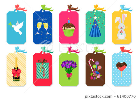 Party colorful tags set 61400770