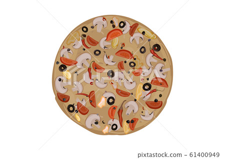 Pizza with mushrooms. 61400949