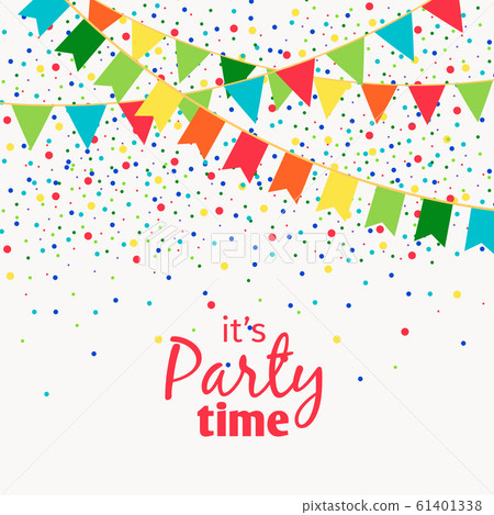 Fun carnaval garlands with flags isolated on white background for party design 61401338