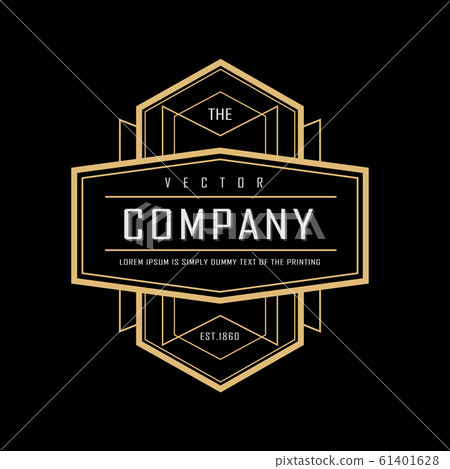 Art Deco Vintage Badge Logo Design Vector Stock Illustration