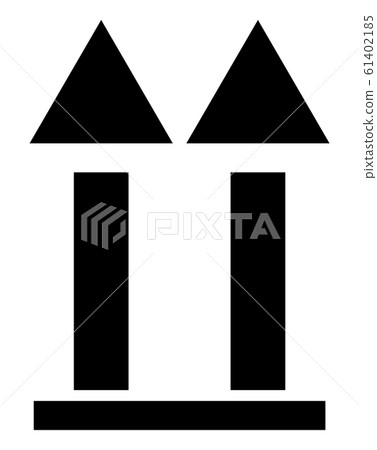 Top symbol packaging label. Two arrows icon show top Top symbol packaging label. Two arrows icon show top 61402185