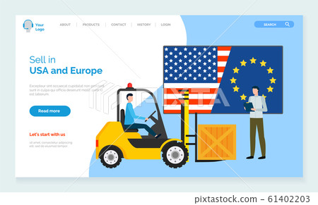 Sell in USA and Europe, Business Project Website 61402203