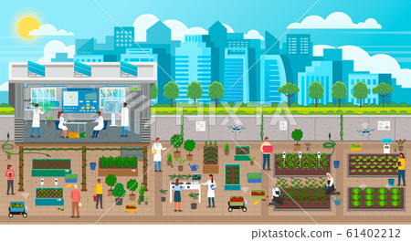 Urban Agriculture and Plants Growing in Big City 61402212