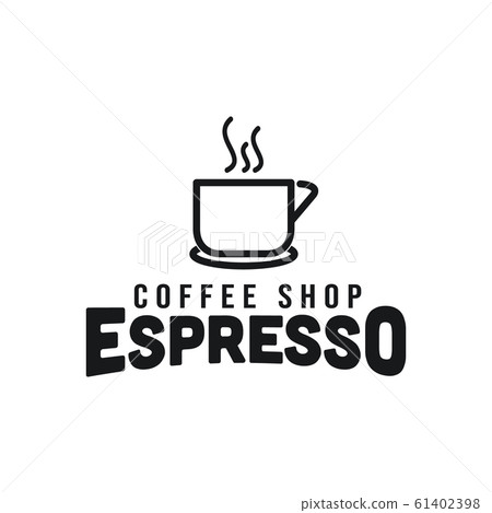 mono line coffee cup / mug. with hot steam logo mono line coffee cup / mug. with hot steam logo 61402398
