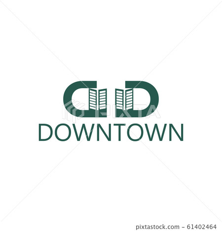 Initial letter D twin down and town Modern Logo Initial letter D twin down and town Modern Logo 61402464