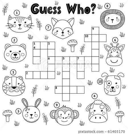 Guess who black and white crossword for kids 61403170