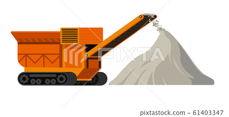 Construction site machinery and materials, industrial machine and cement pile Construction site machinery and materials, industrial machine and cement pile 61403347