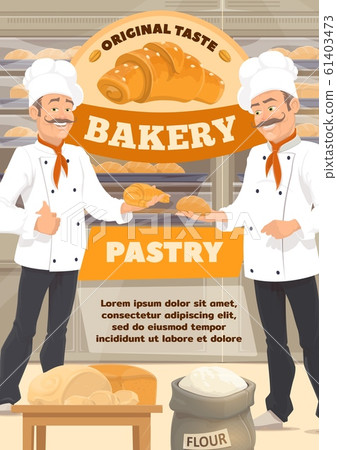 Bakery pastry sweets, bakers in bread shop 61403473