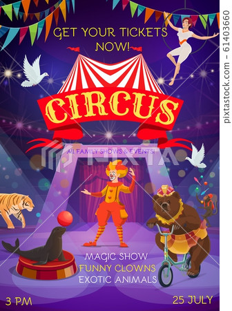 Big top circus magic show animals and clowns 61403660