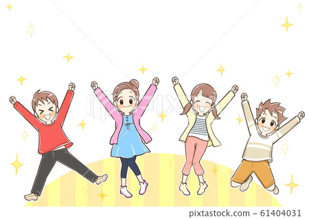 Jumping children - Stock Illustration [61404031] - PIXTA