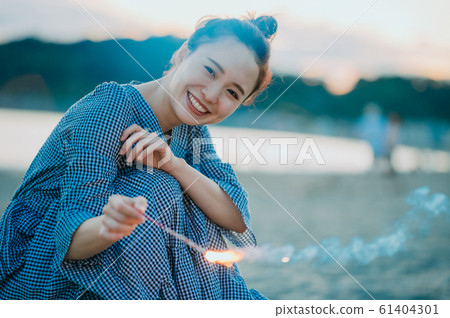 Fireworks in the sea 61404301