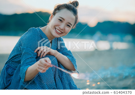 Fireworks in the sea 61404370