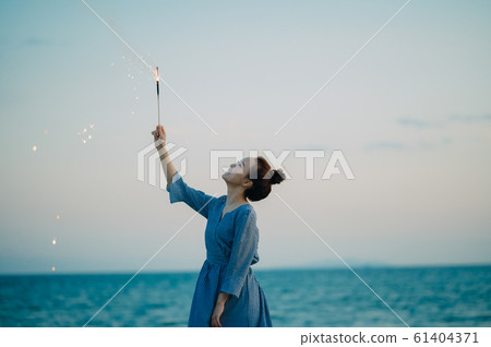 Fireworks in the sea 61404371