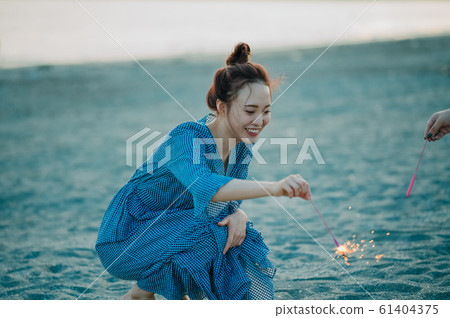 Fireworks in the sea 61404375