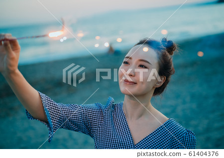 Fireworks in the sea 61404376