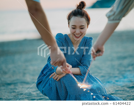 Fireworks in the sea 61404422