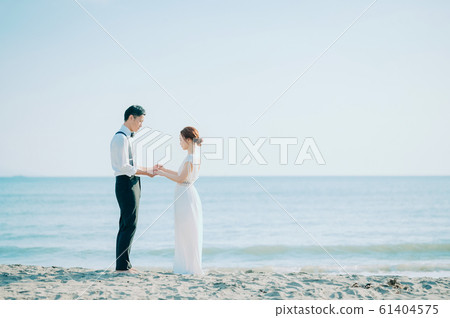 Seaside wedding portrait 61404575
