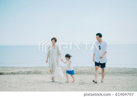 Family enjoying a sea bath Family enjoying a sea bath 61404707