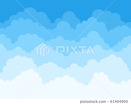 Cartoon sky clouds background. Fluffy clouds in blue sky, cloudscape scene, cloudy weather panorama vector background illustration. Layered cloudcsape backdrop. Pattern design. Heavens Cartoon sky clouds background. Fluffy clouds in blue sky, cloudscape scene, cloudy weather panorama vector background illustration. Layered cloudcsape backdrop. Pattern design. Heavens 61404900
