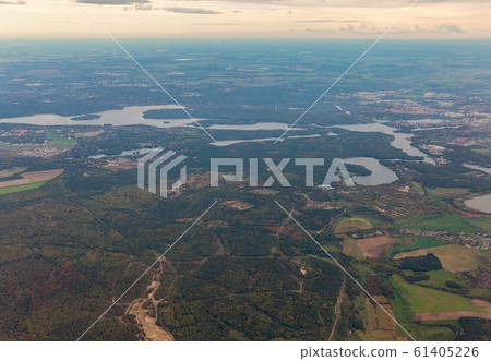 Aerial view over Krampnitz Lake and Potsdam, Aerial view over Krampnitz Lake and Potsdam, 61405226