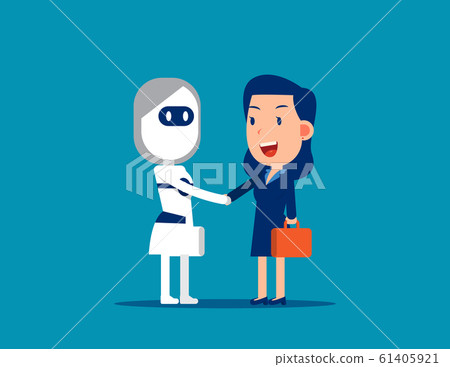 Human and robot handshake. Business relationship - Stock Illustration ...