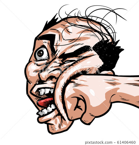Bald, haired, hair removal, boxing, straight, punch, crawl, dramatic, cartoon, illustration, hot blood, fight, battle, 61406460