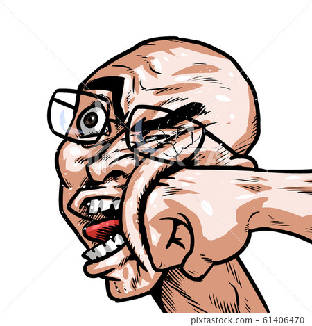 Bald, haired, hair removal, boxing, straight, punch, crawl, dramatic, cartoon, illustration, hot blood, fight, battle, 61406470