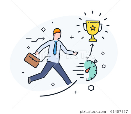 businessman strive to get a cup. Success 61407557