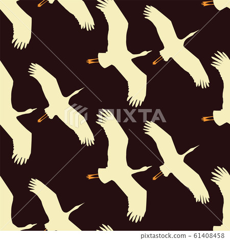 Flying cranes seamless pattern 61408458
