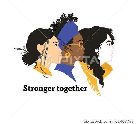 Stronger together. Girls solidarity. 61408755