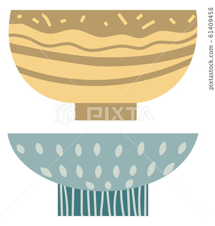 Stack of Clay Pots Isolated Flat Kitchen Utensils Stack of Clay Pots Isolated Flat Kitchen Utensils 61409458
