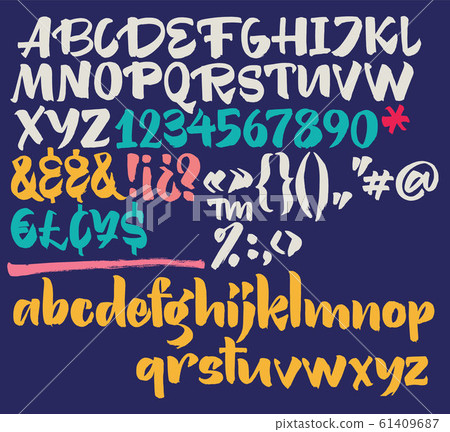 Vector alphabet. Hand drawn letters. Vector alphabet. Hand drawn letters. 61409687