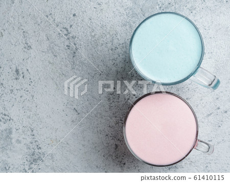 pink beetroot and blue spirulina latte pink beetroot and blue spirulina latte 61410115
