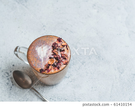 diamond cappuccino coffee with dried rose petals diamond cappuccino coffee with dried rose petals 61410154