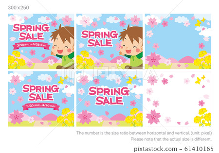 Spring sale 300x250 size banner set for kids 61410165