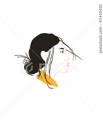 Asian girl profile portrait. 61410450