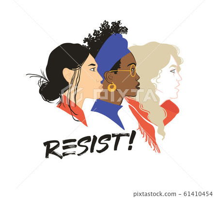 Resist! Stronger together. Girls solidarity.  61410454