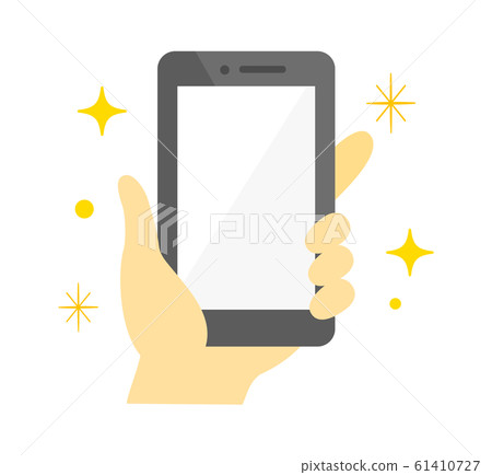 Hand holding a glittering smartphone 61410727